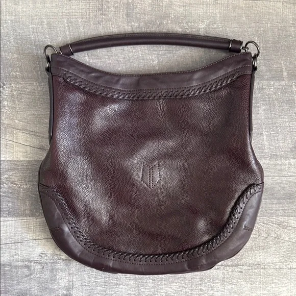 Burberry Brown Leather Hobo Bag with Braided Trim - Picture 2 of 10
